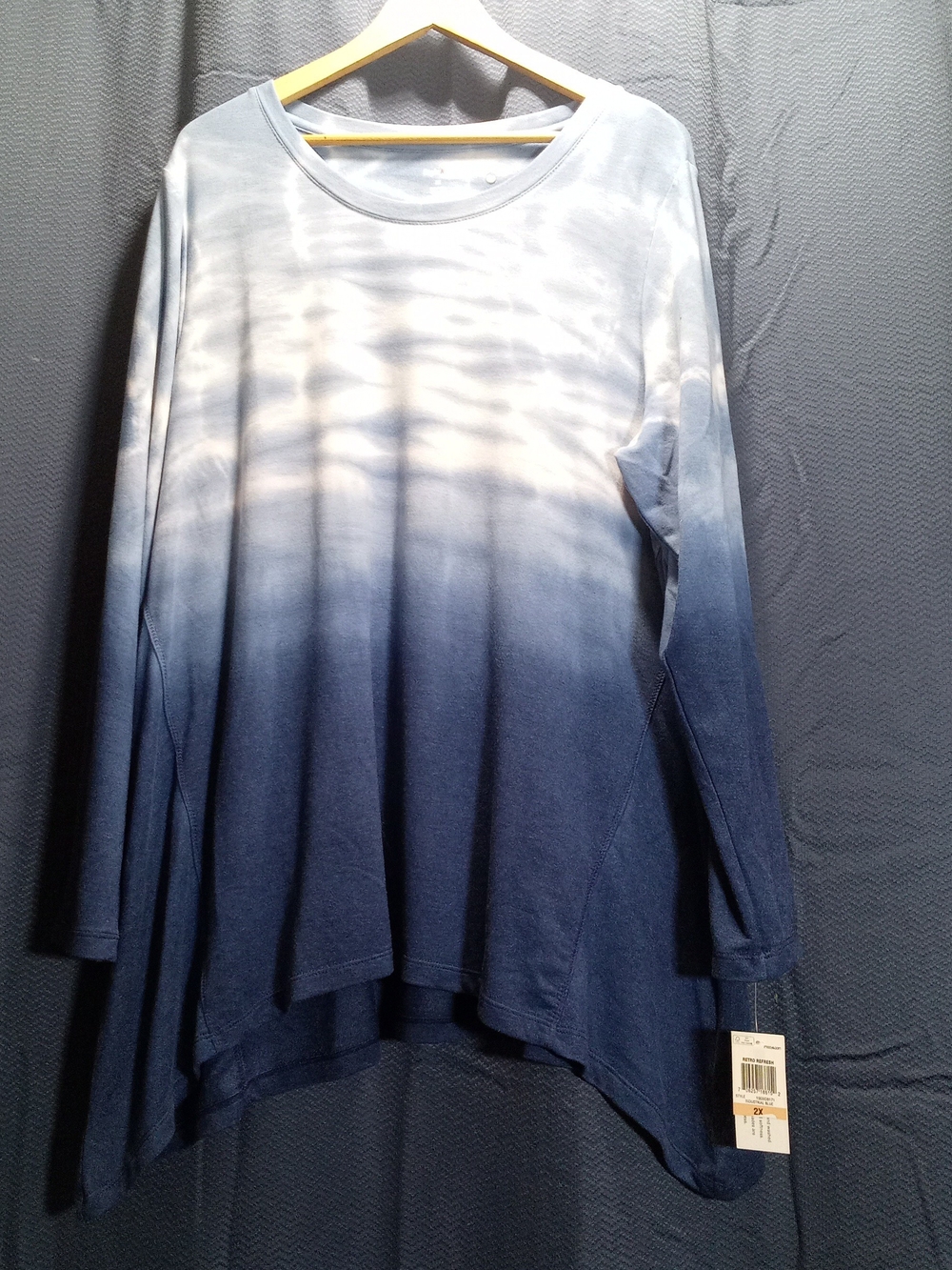 Women’s Ombre Long-Sleeve Tunic Top - Blue